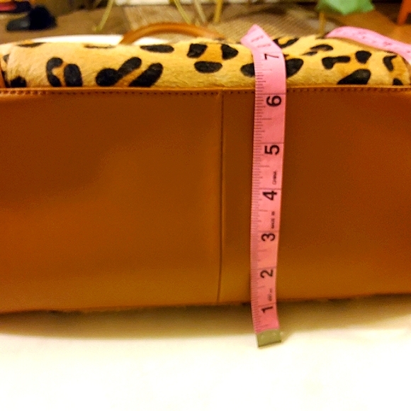 Barr + Barr Animal Print Tan & Brown Leather Tote Bag Shoulder Bag - Picture 12 of 17